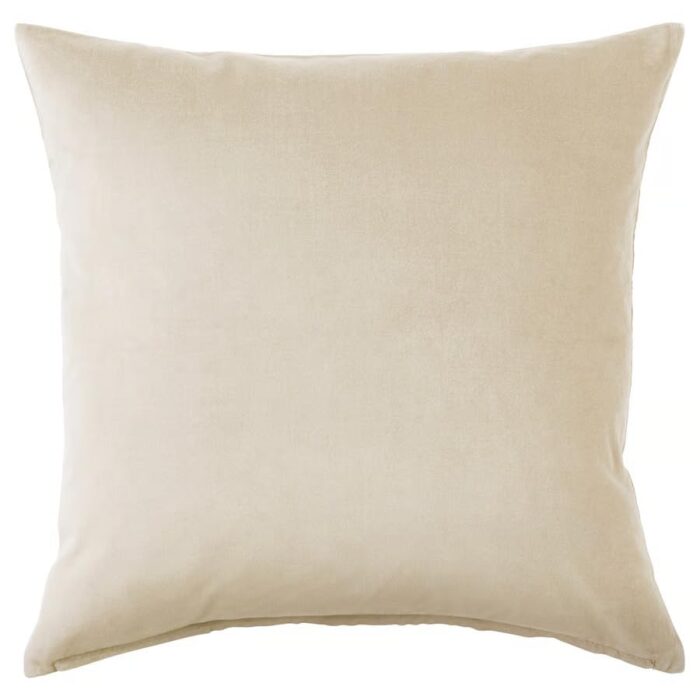 Velvet Cushion Cover with Insert, 40 x , Light , Square Decorative Pillow for Sofa, Bed - Image 1