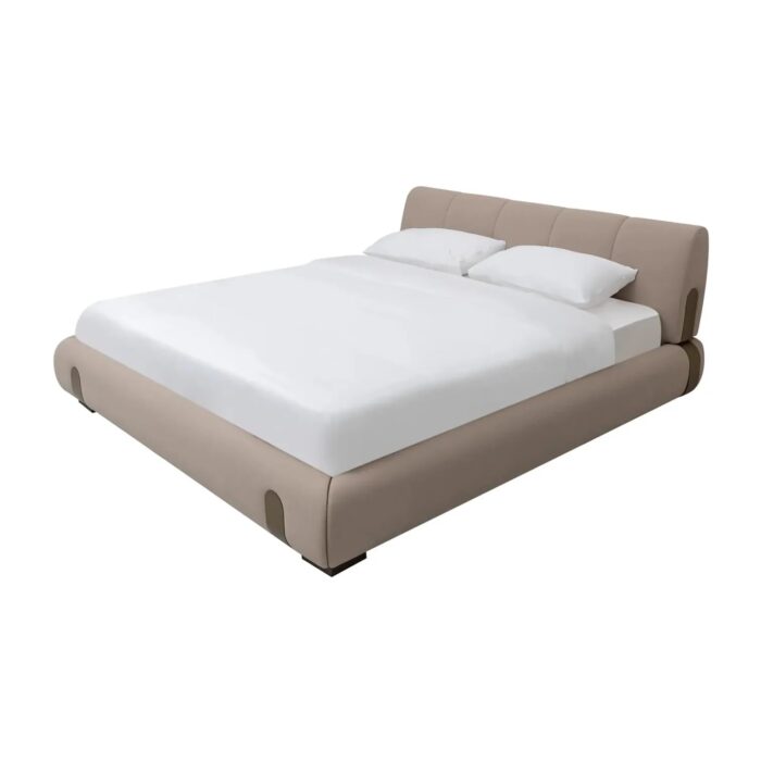 Modern Living Furniture Platform Bed Frame, Quilted Headboard - Image 1