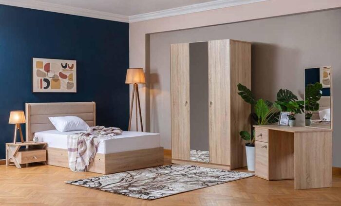 Modern Bedroom Furniture Set, 5-Piece, Sonta Wood MDF - Image 1