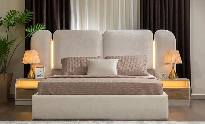 Modern Beige Bed Frame